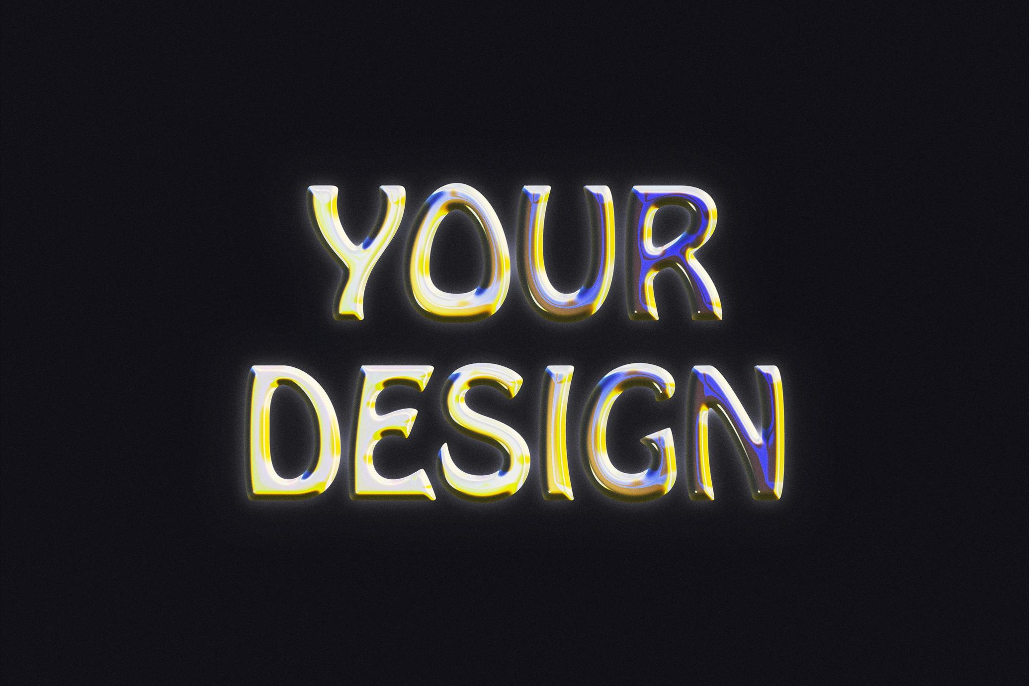 Retro Chrome Text & Logo Effect