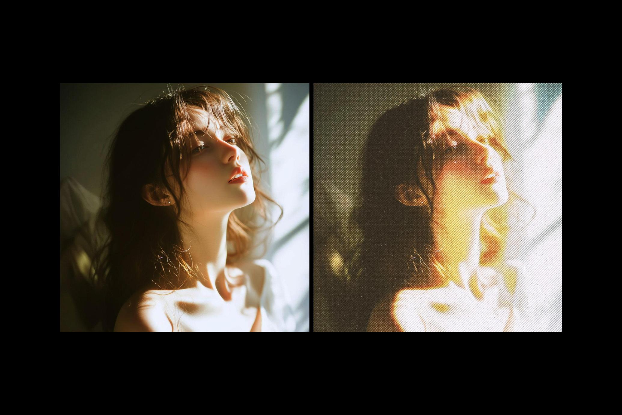Glowing Halftone Photo Effect