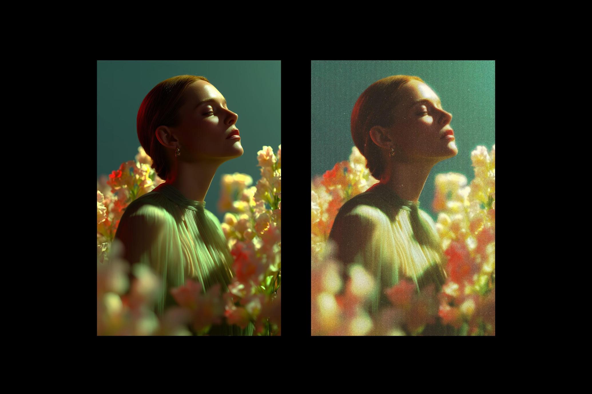 Glowing Halftone Photo Effect