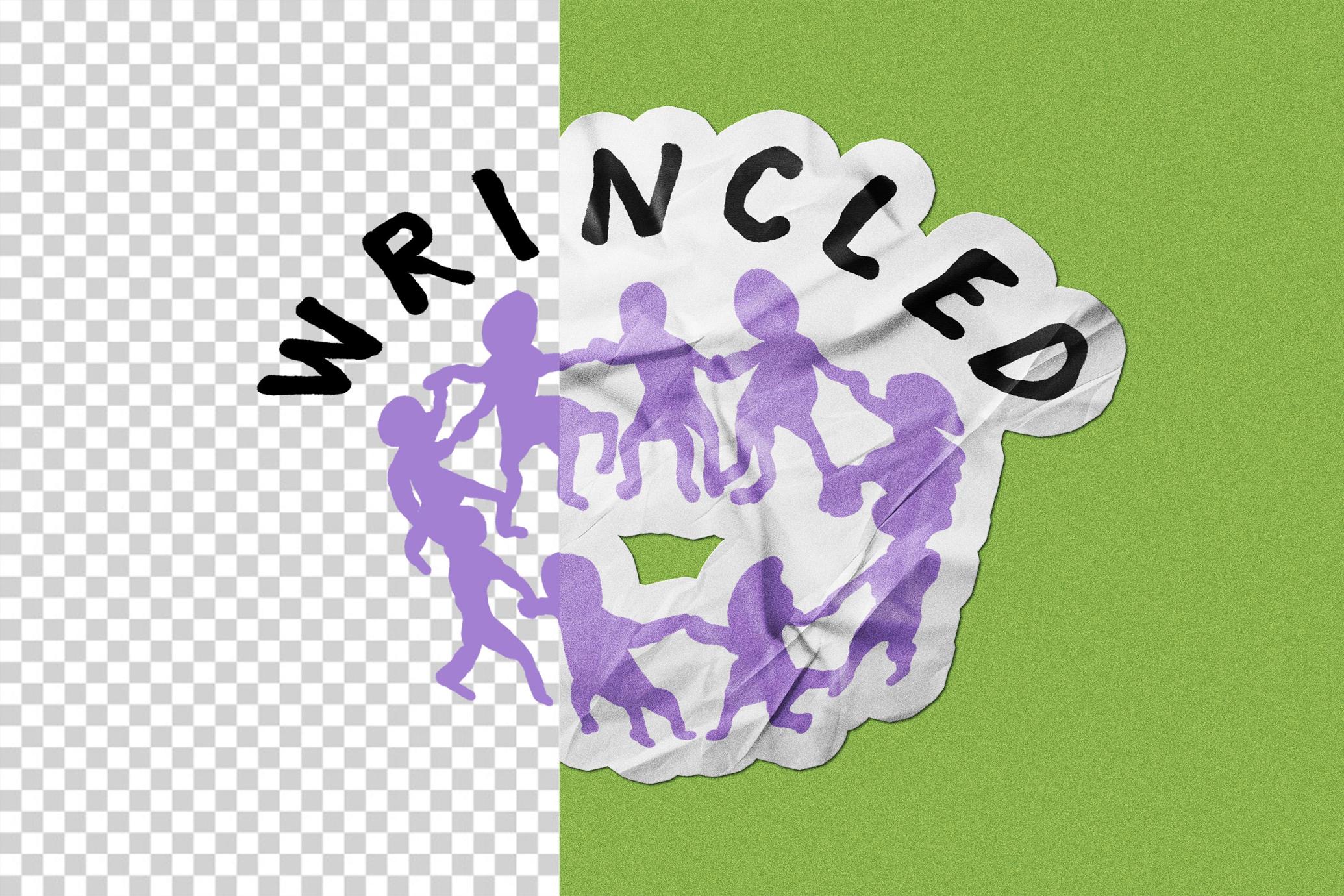 Wrinkled Sticker Mockup