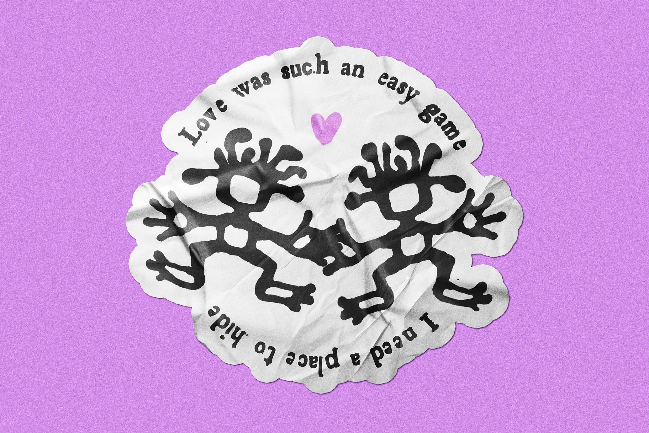 Wrinkled Sticker Mockup