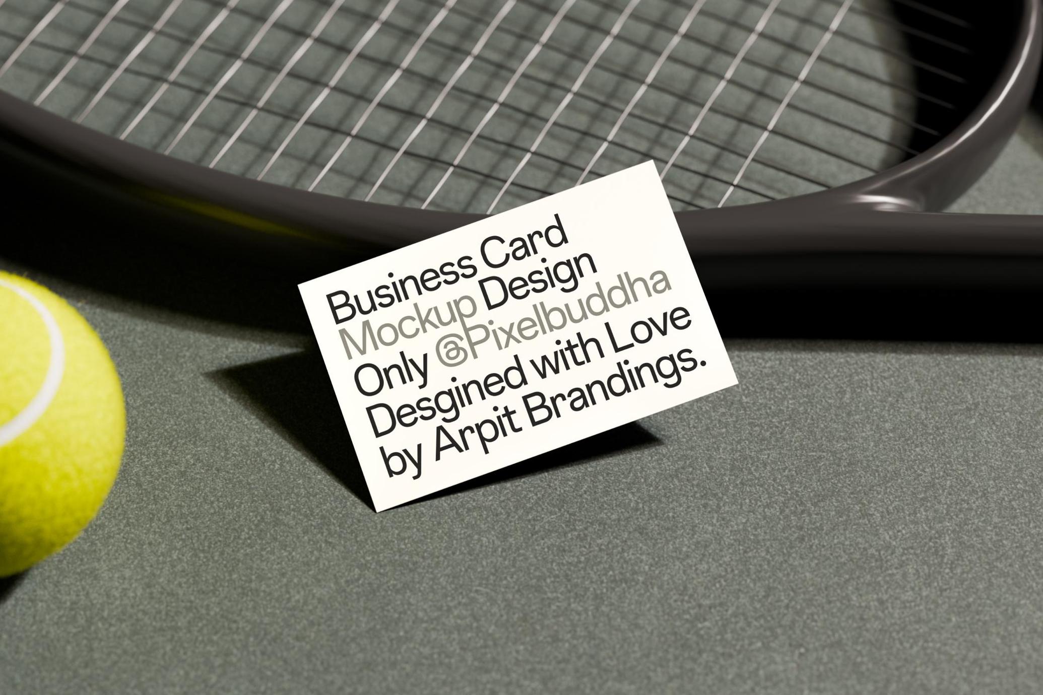 Business Card Mockup on Tennis Court