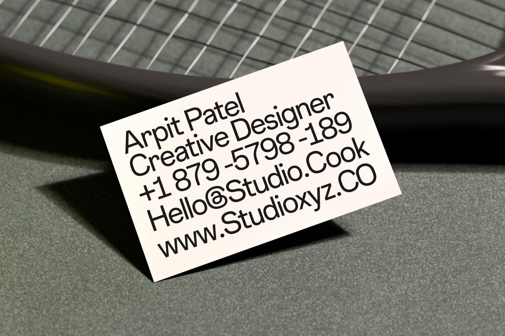 Business Card Mockup on Tennis Court