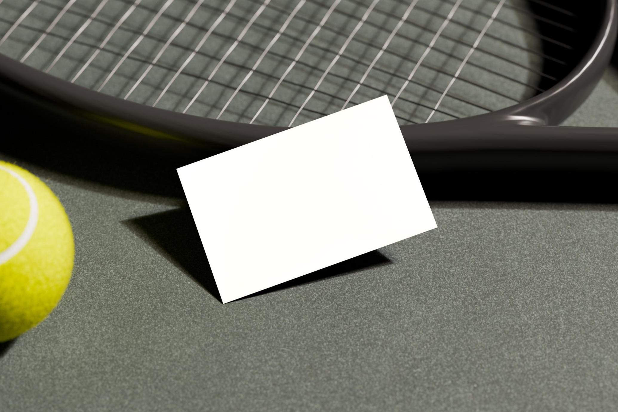 Business Card Mockup on Tennis Court