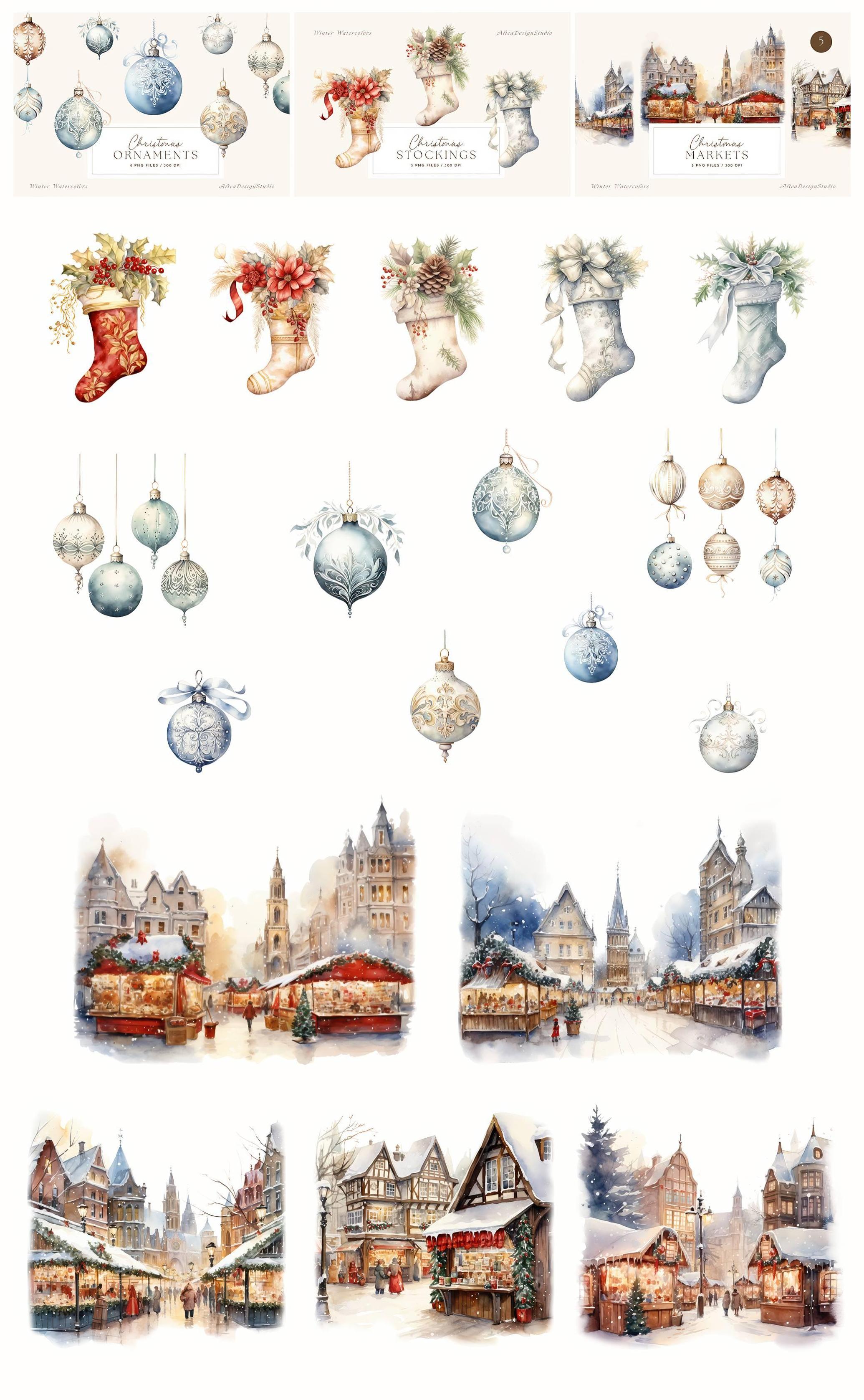 Christmas Watercolor Collection