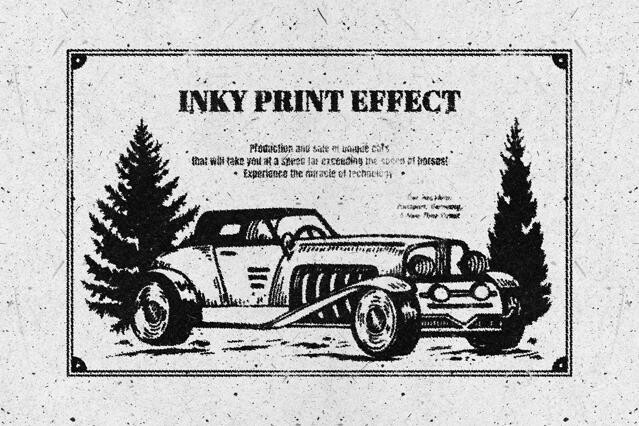 Ink Print Text & Graphics Effect