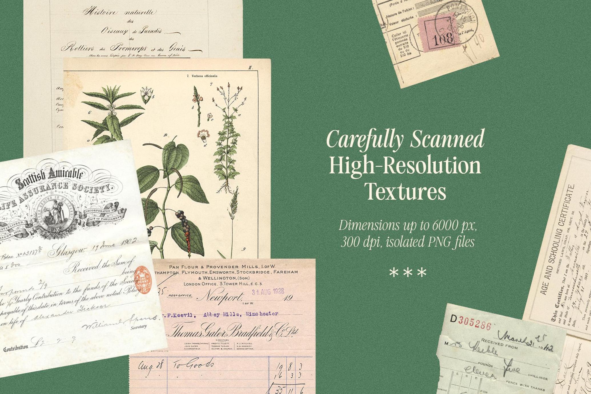 Vintage Paper Ephemera Textures