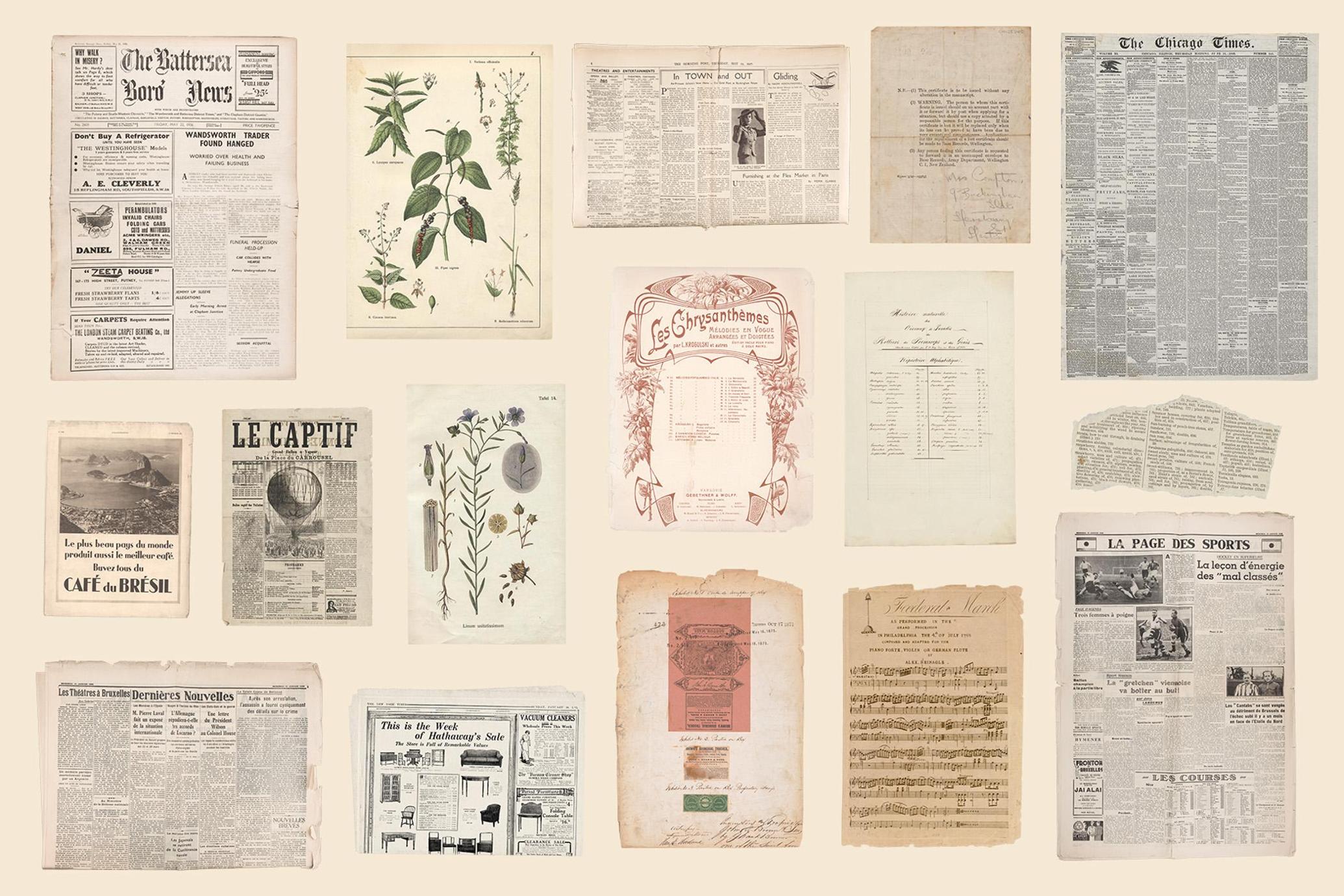 Vintage Paper Ephemera Textures
