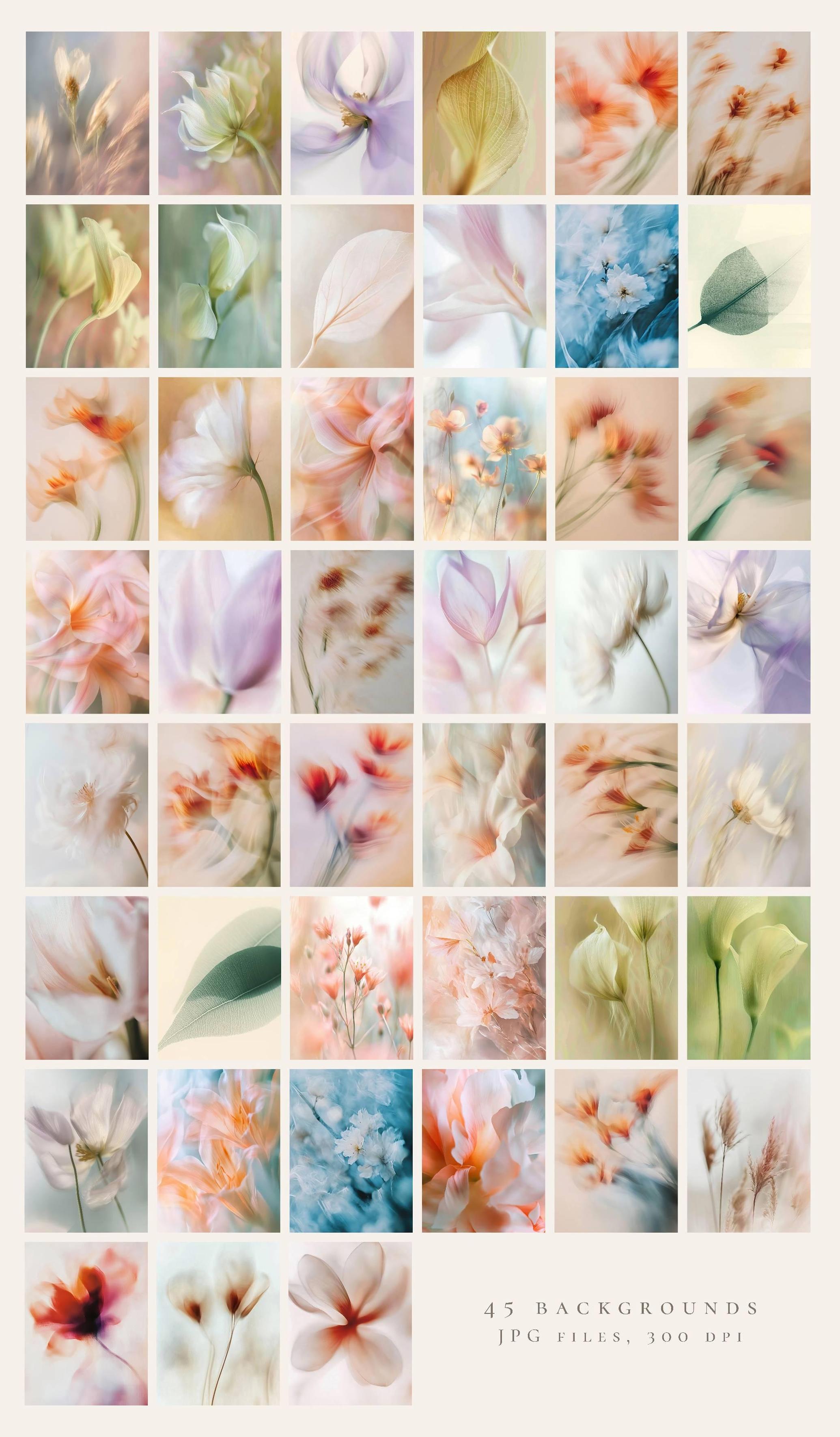 Aesthetic Blurry Floral Backgrounds