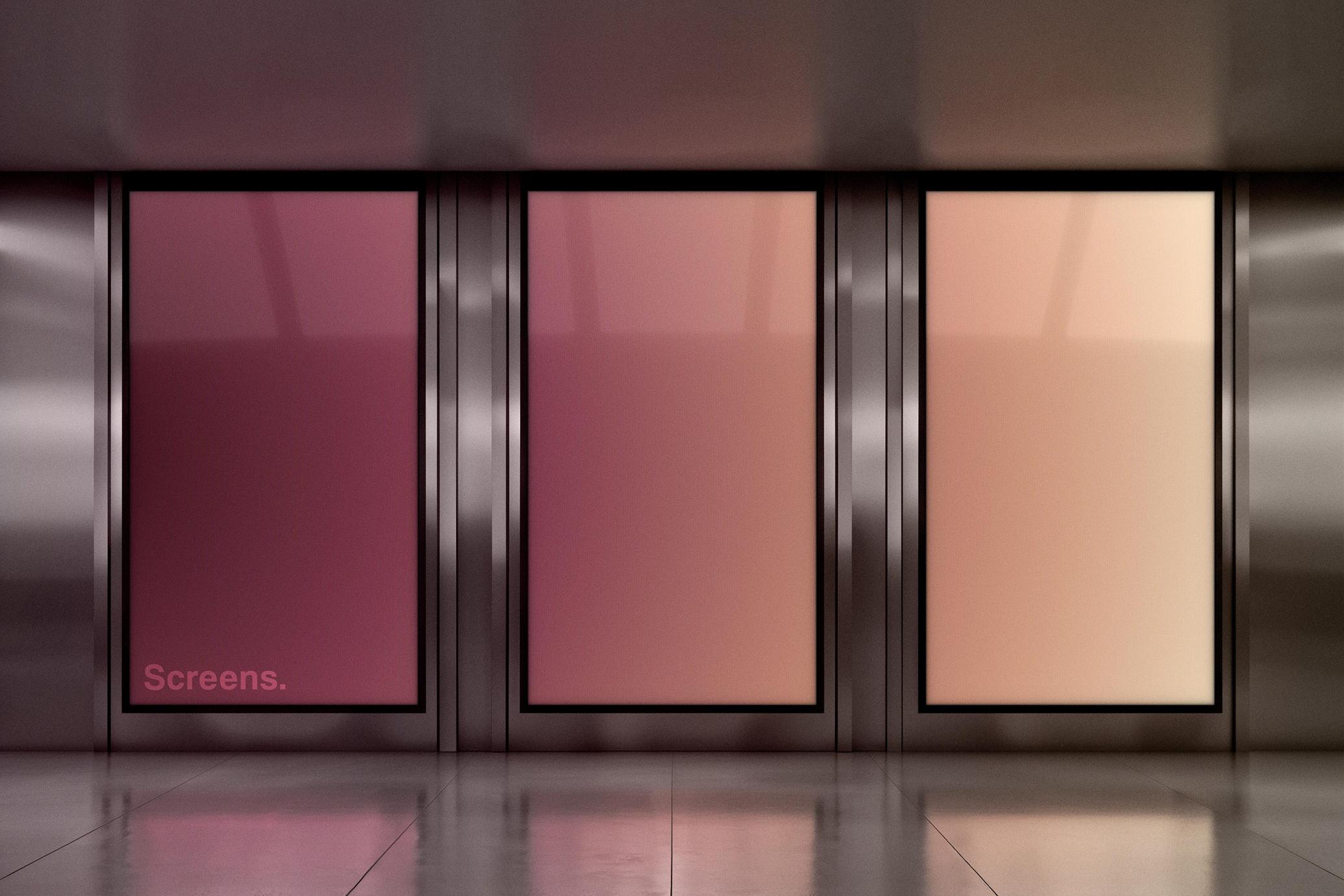 Industrial 16:9 Screens Mockup