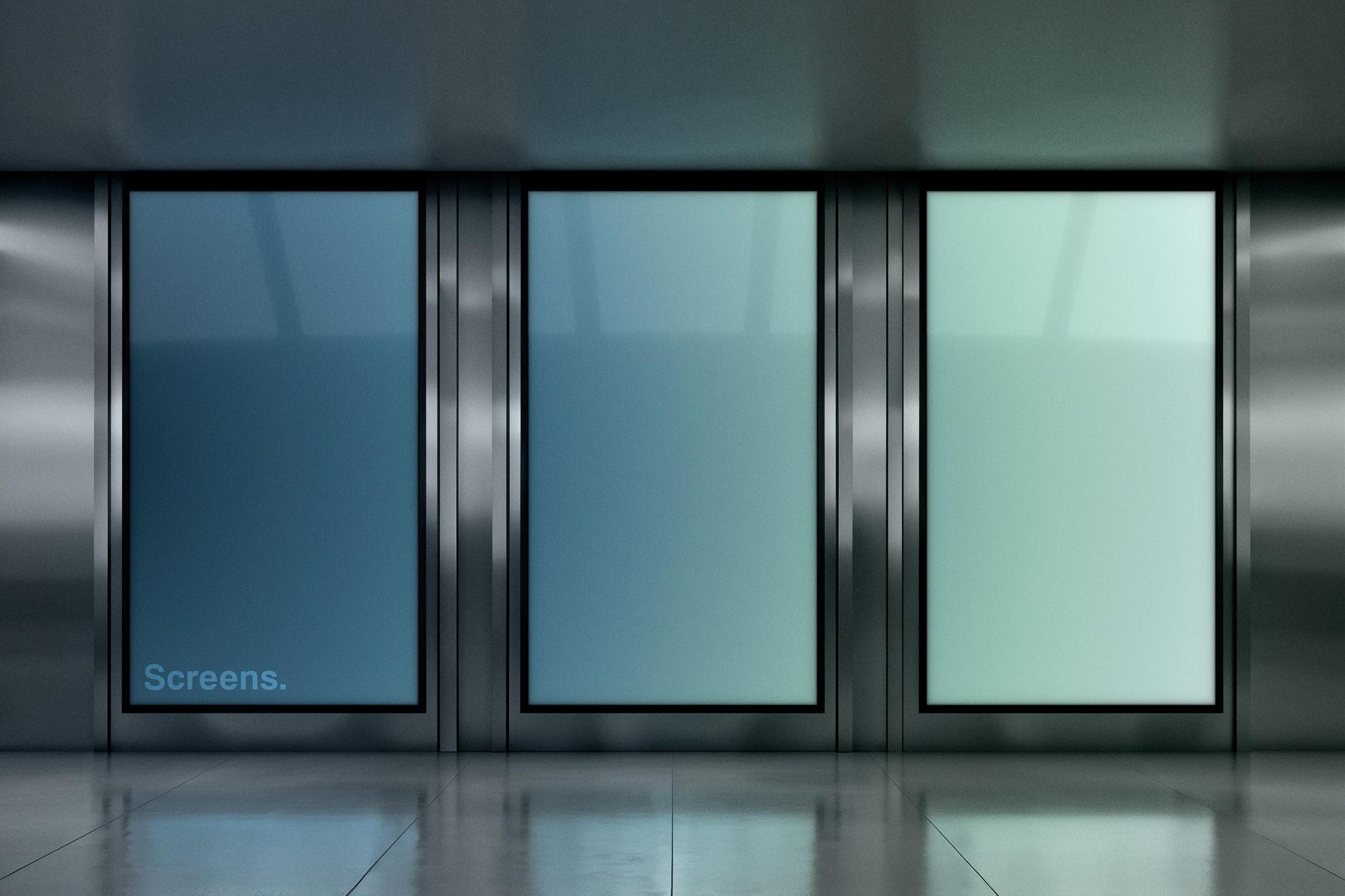 Industrial 16:9 Screens Mockup