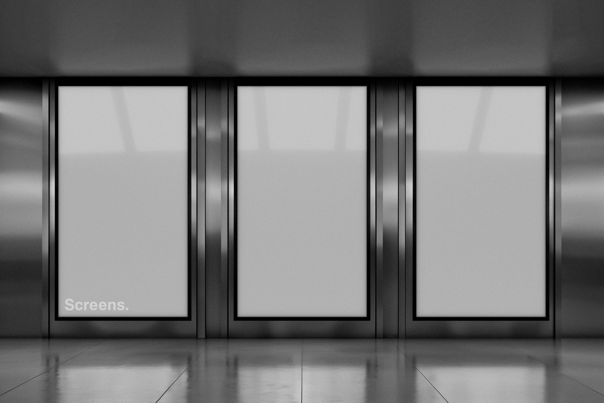 Industrial 16:9 Screens Mockup