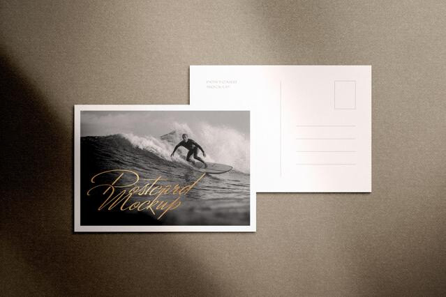 Classic Postcard Mockup Scene