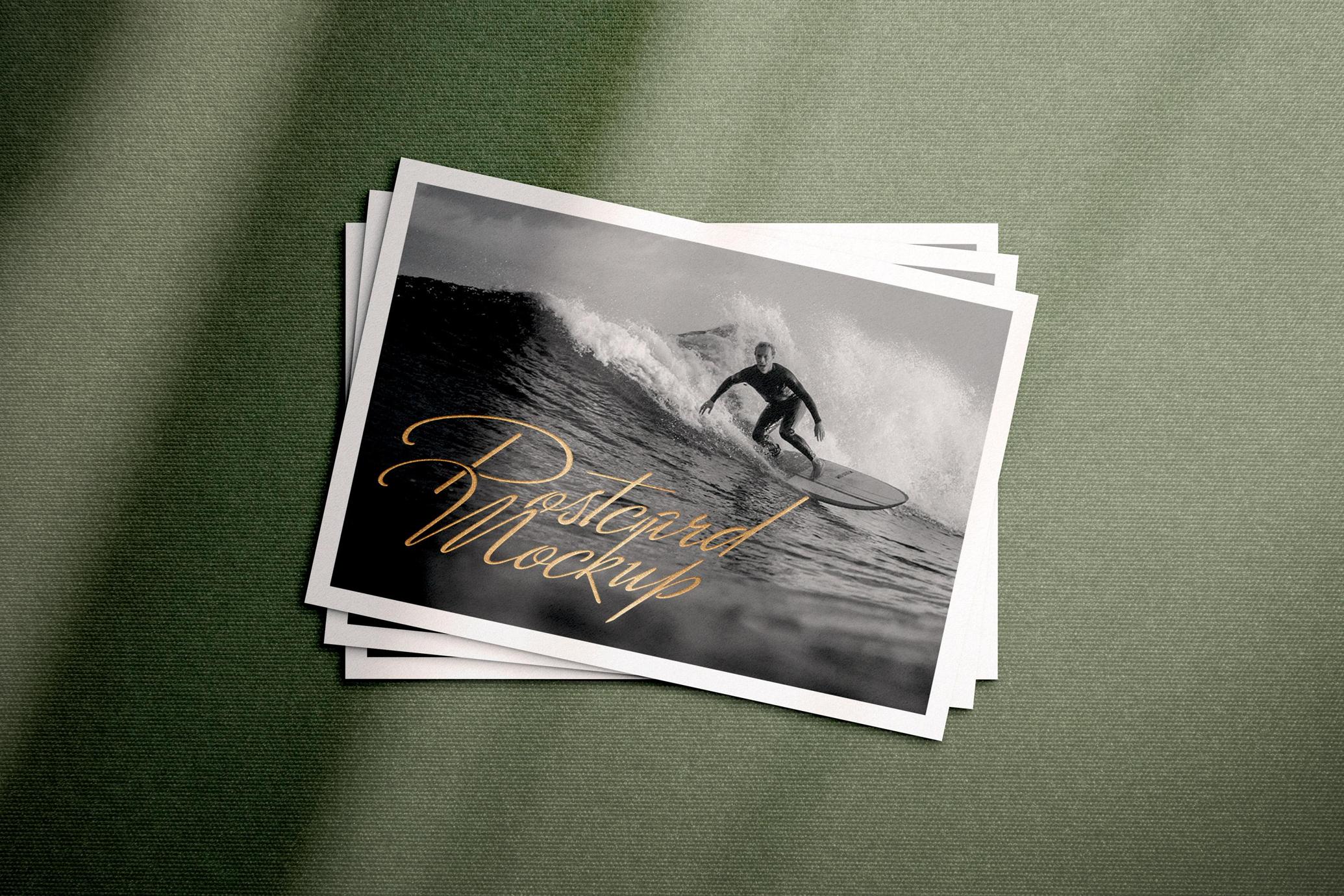 Postcard Stack Mockup