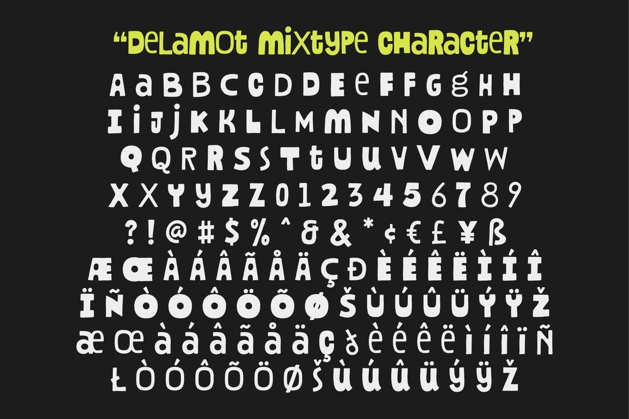 Delamot Hand Drawn Mix Typeface