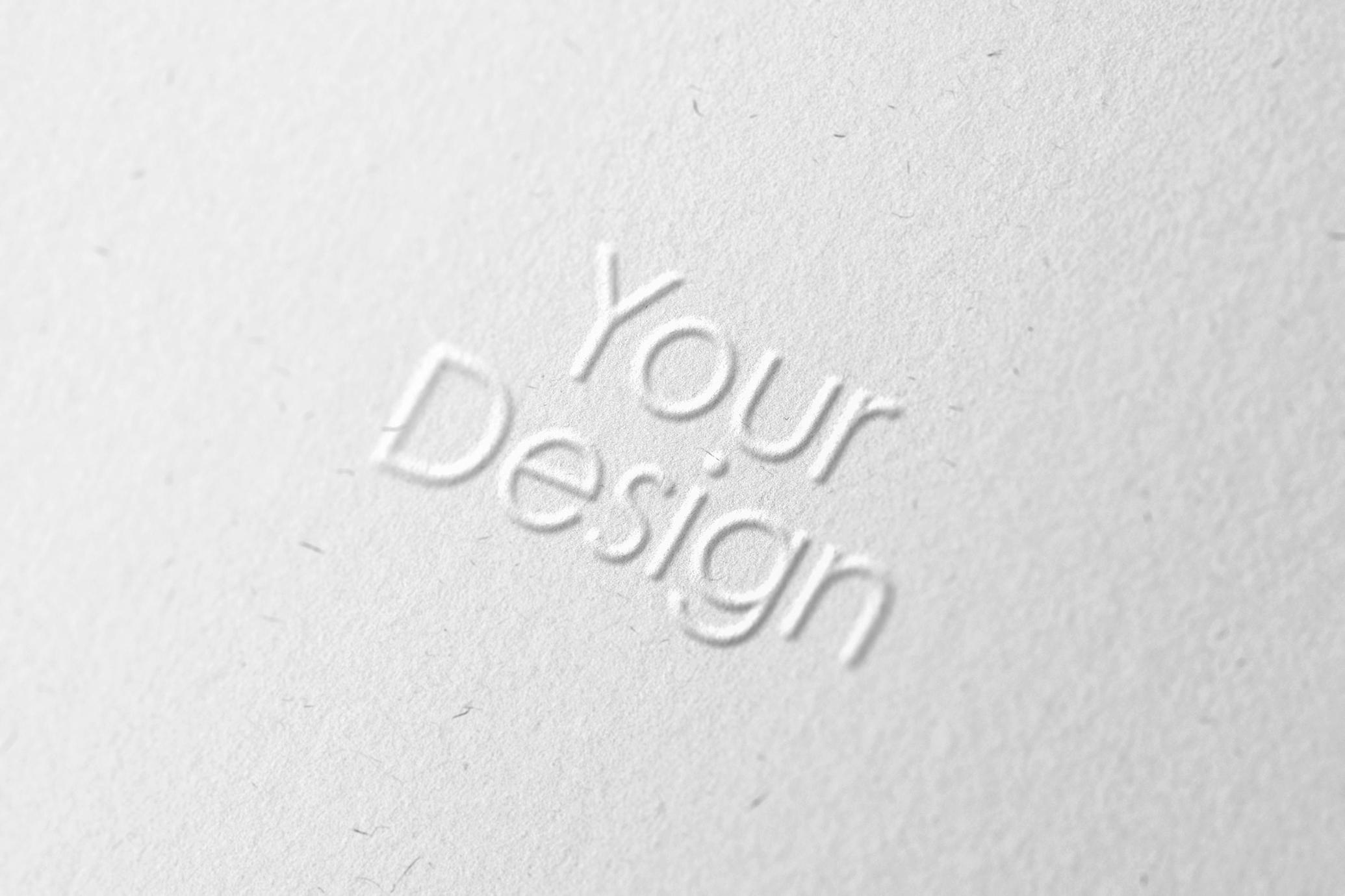 Embossed Paper Close-Up Mockup