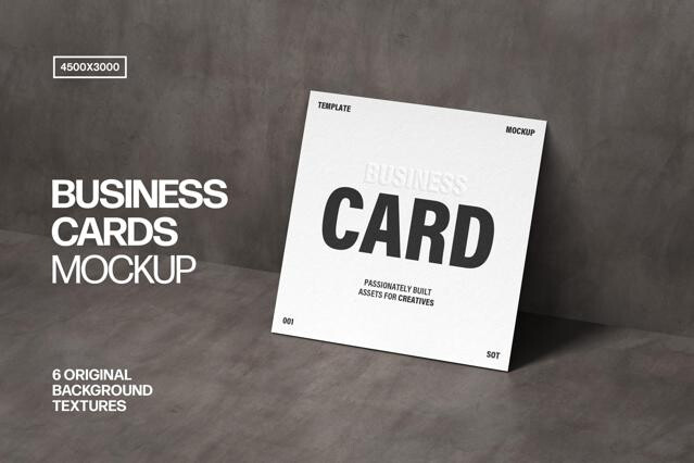 Square Business Card Mockup