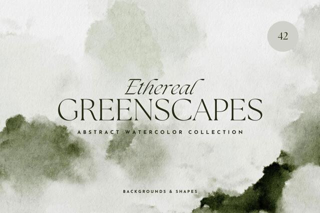 Ethereal Greenscapes: Watercolor Backgrounds