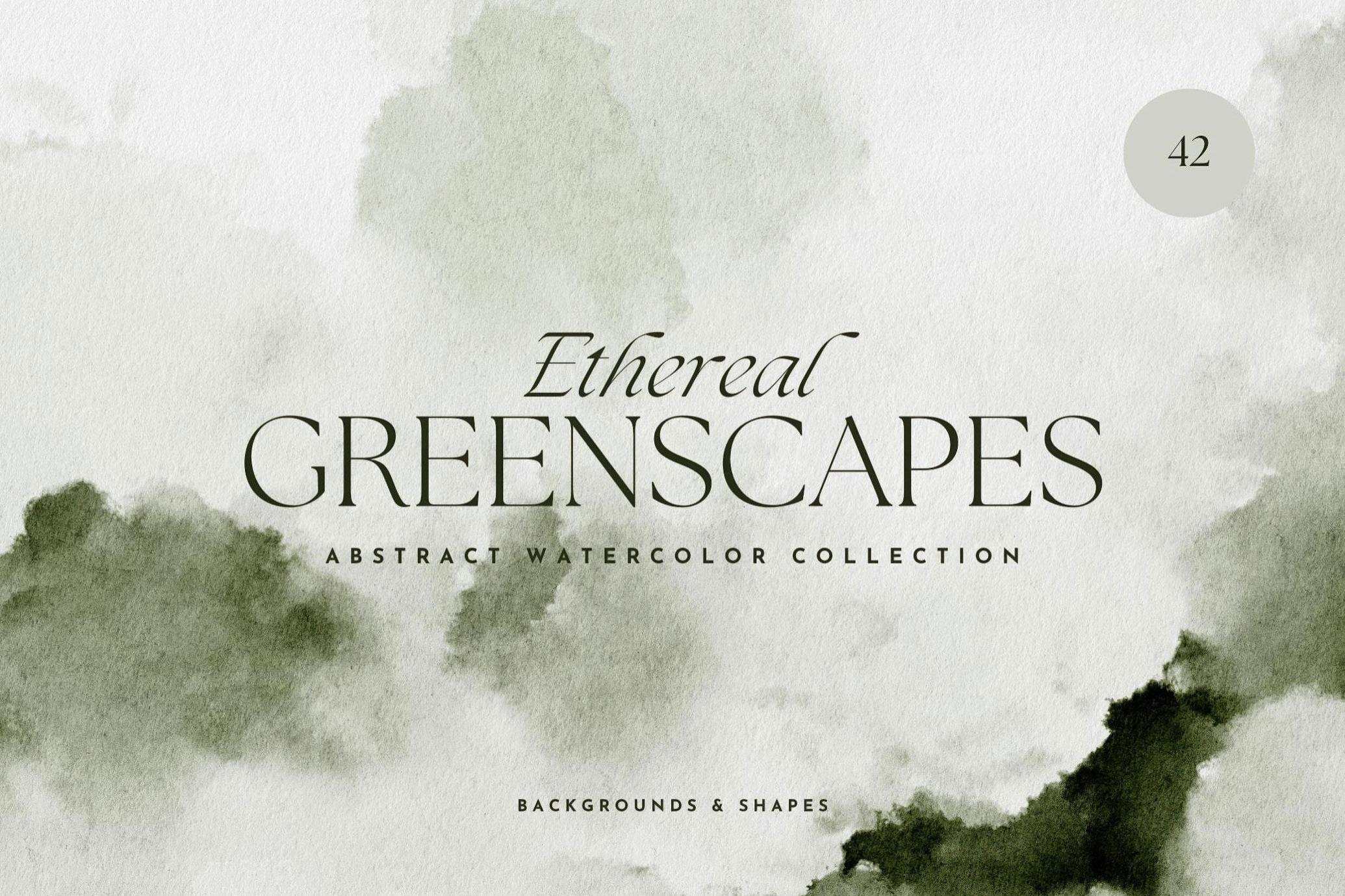 Ethereal Greenscapes: Watercolor Backgrounds