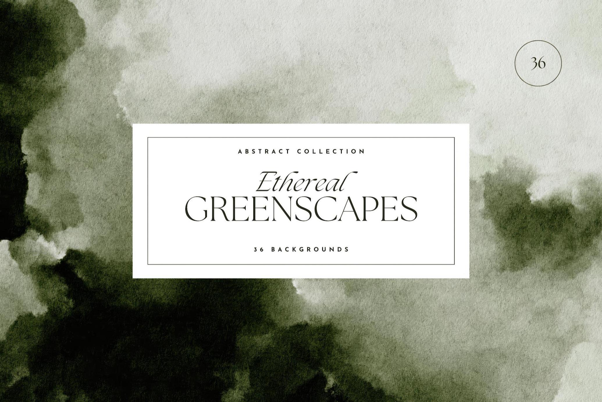 Ethereal Greenscapes: Watercolor Backgrounds