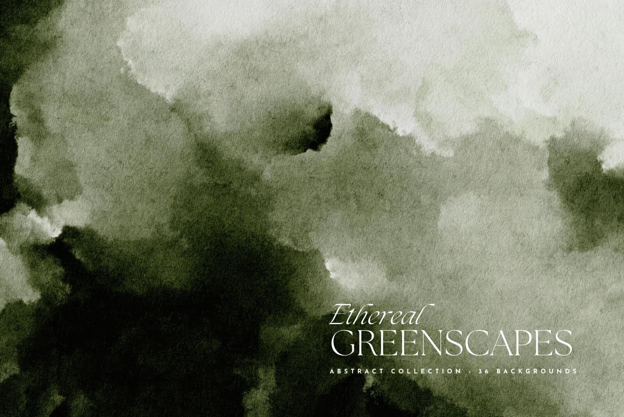 Ethereal Greenscapes: Watercolor Backgrounds