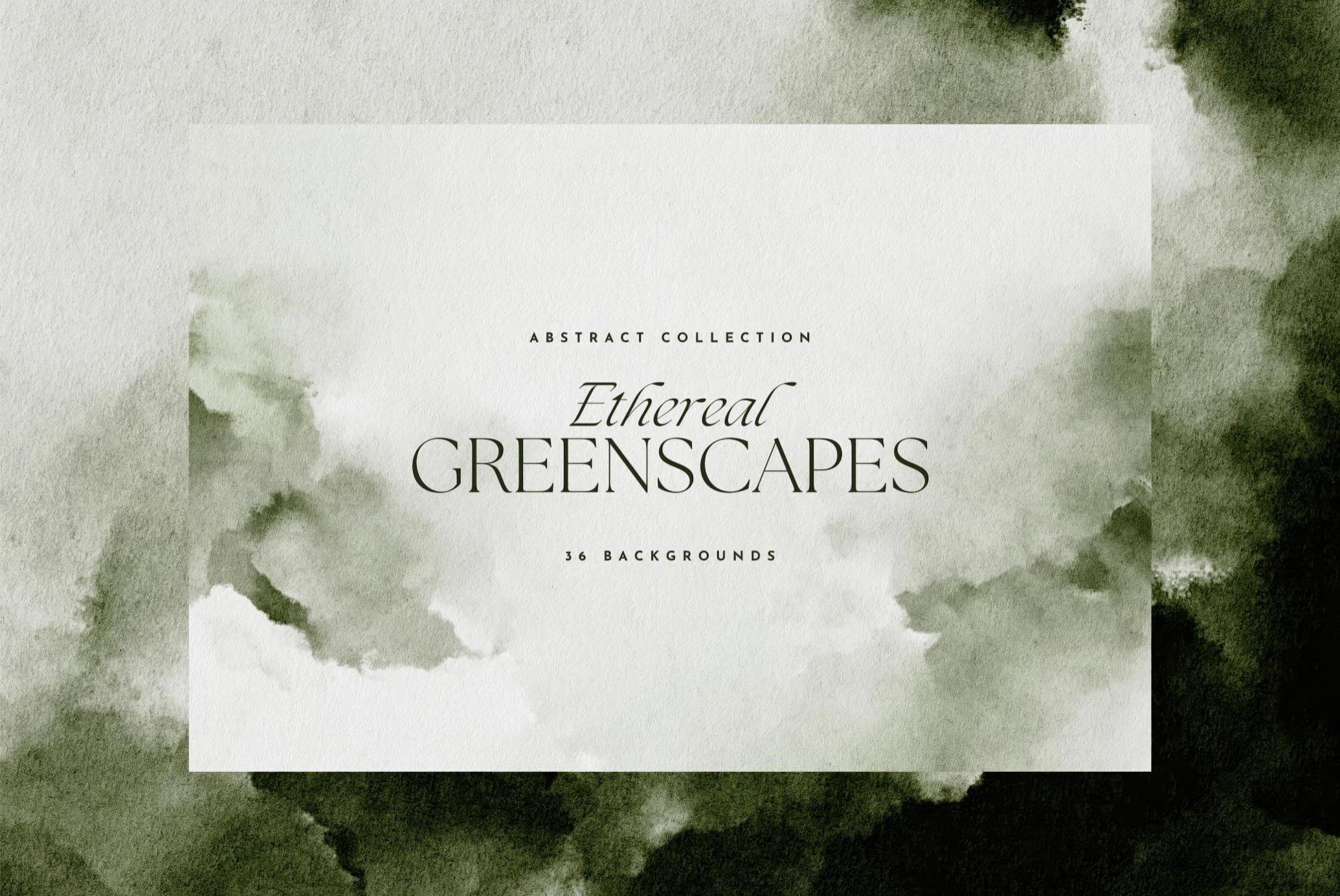 Ethereal Greenscapes: Watercolor Backgrounds
