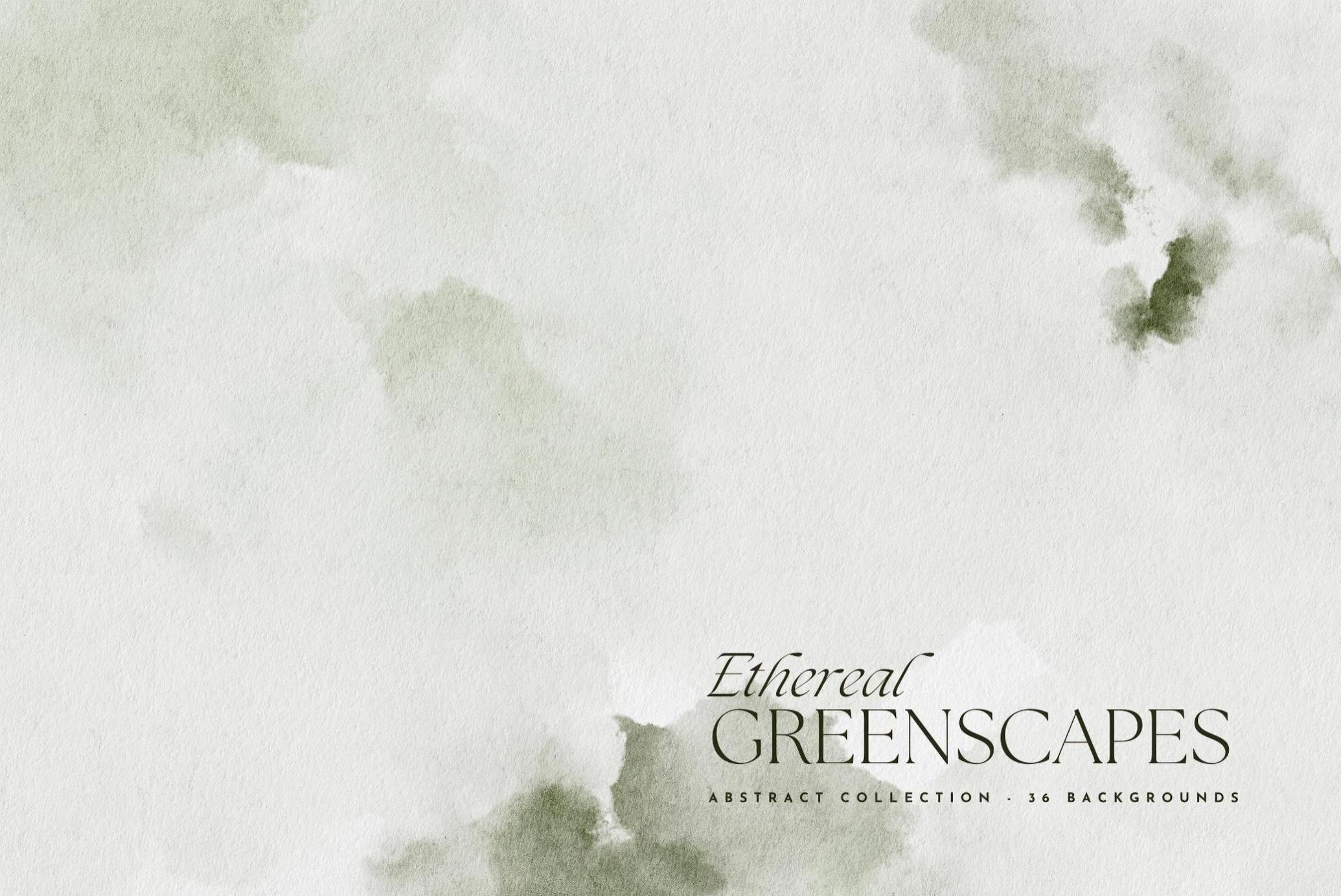 Ethereal Greenscapes: Watercolor Backgrounds