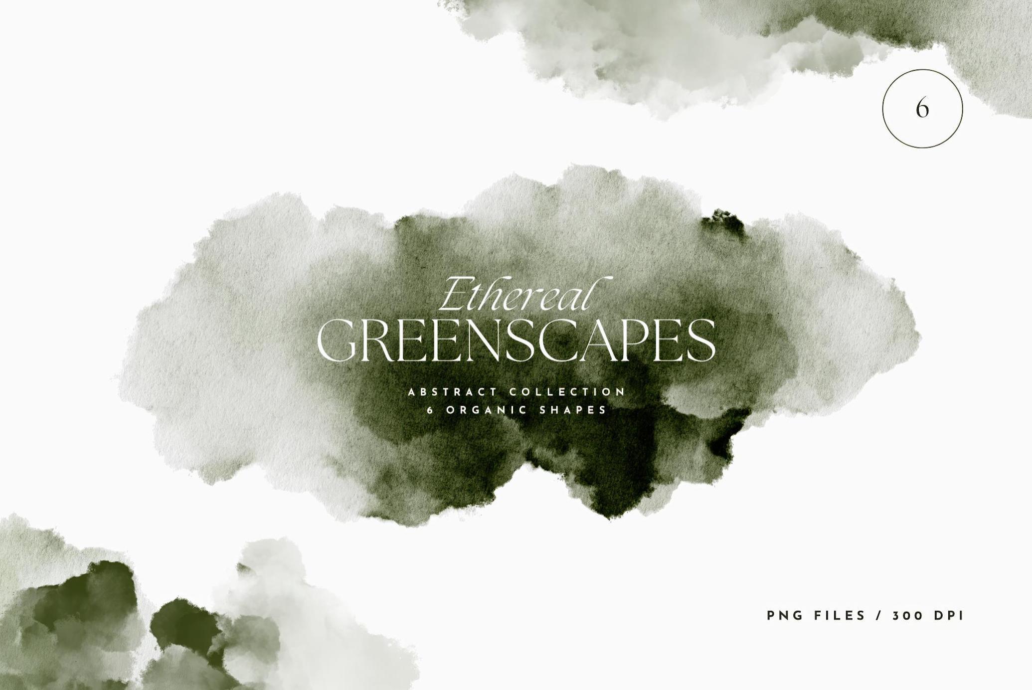 Ethereal Greenscapes: Watercolor Backgrounds