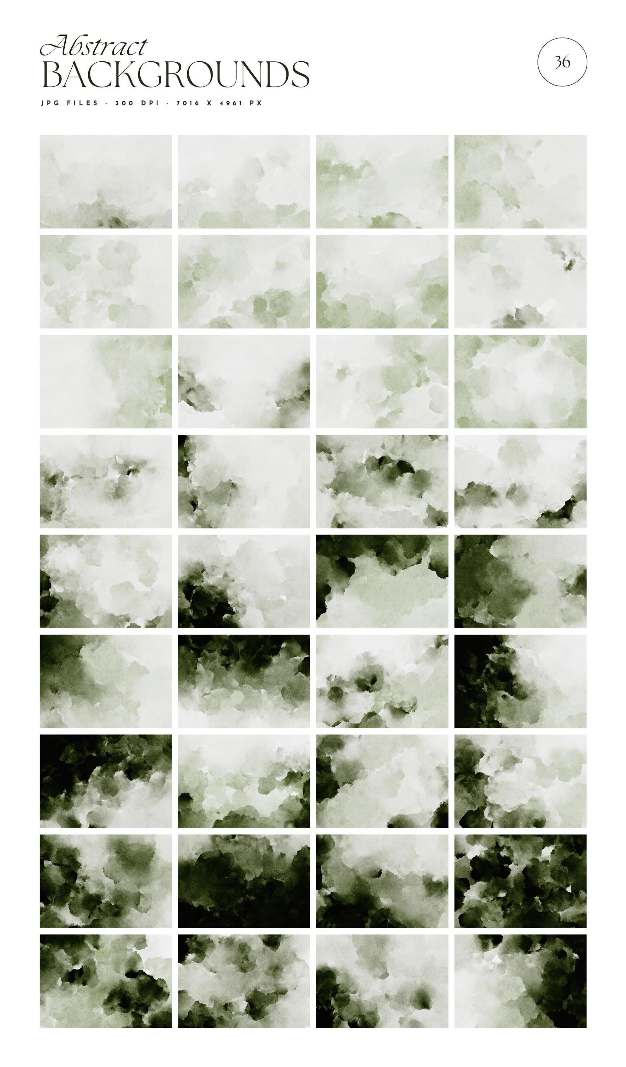 Ethereal Greenscapes: Watercolor Backgrounds