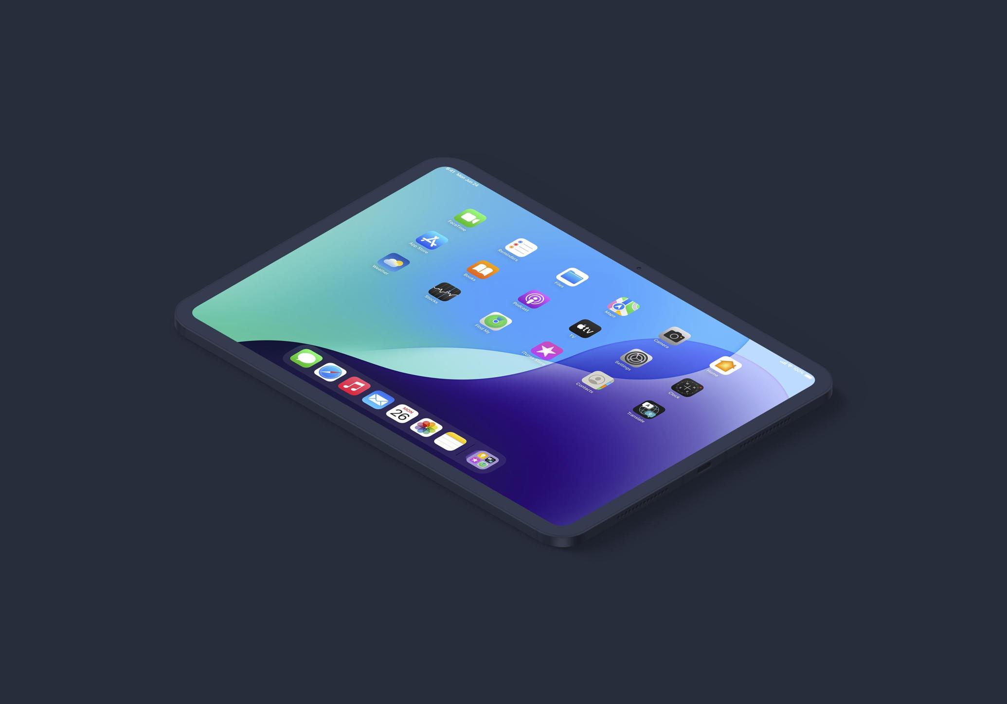 iPad Pro 11 Mockup Isometric
