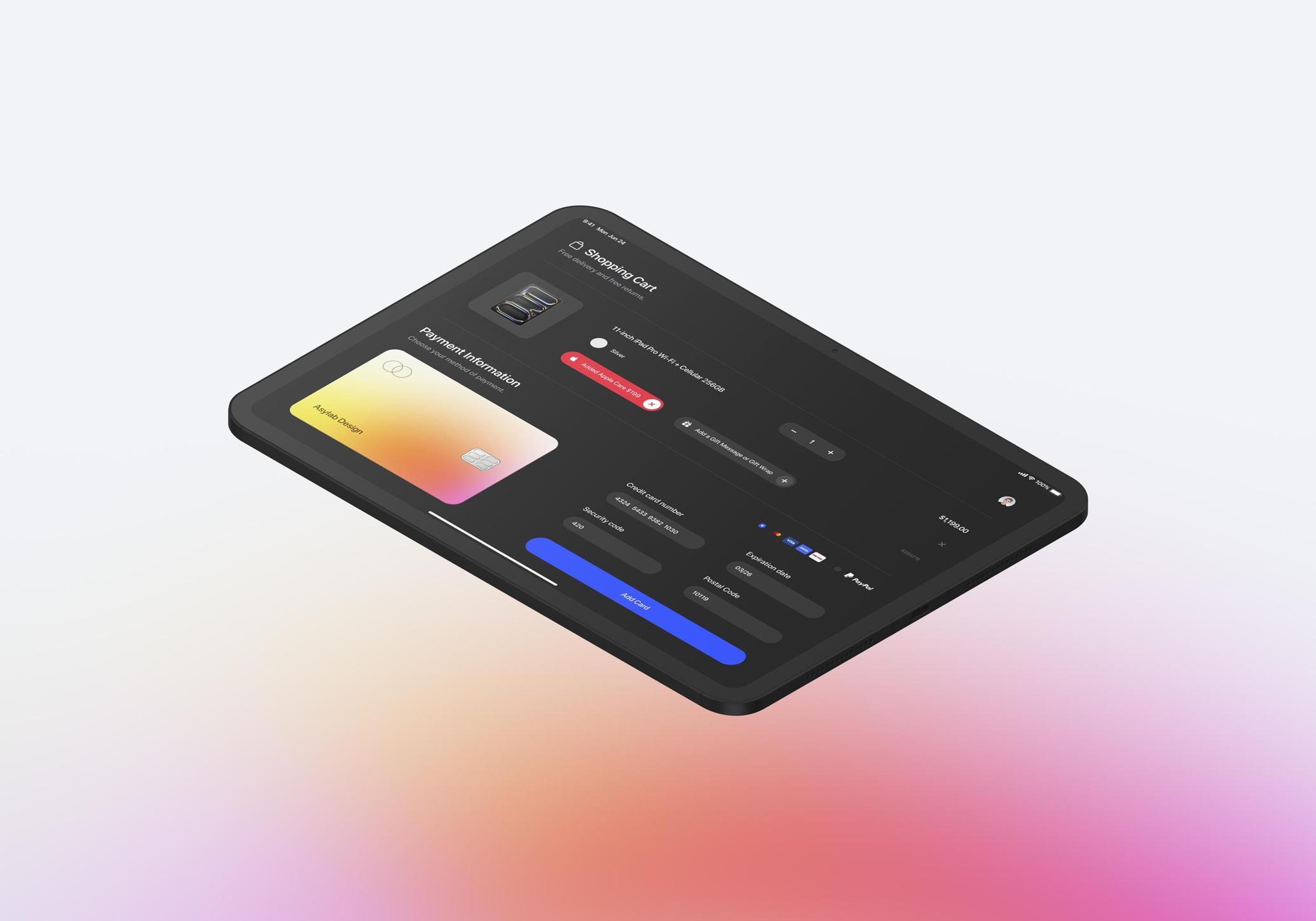 iPad Pro 11 Mockup Isometric