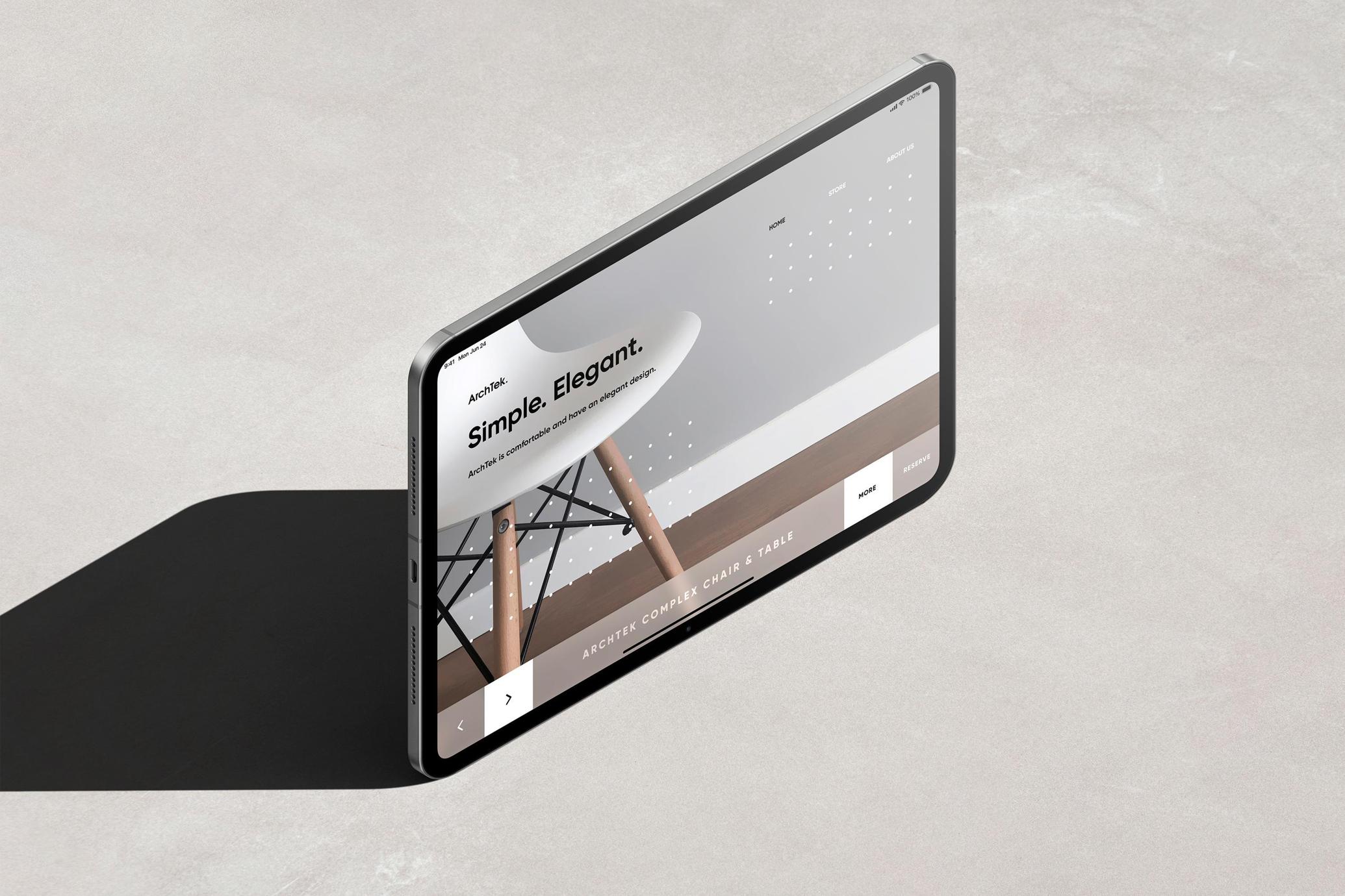 iPad Pro 11 Mockup Isometric Stand