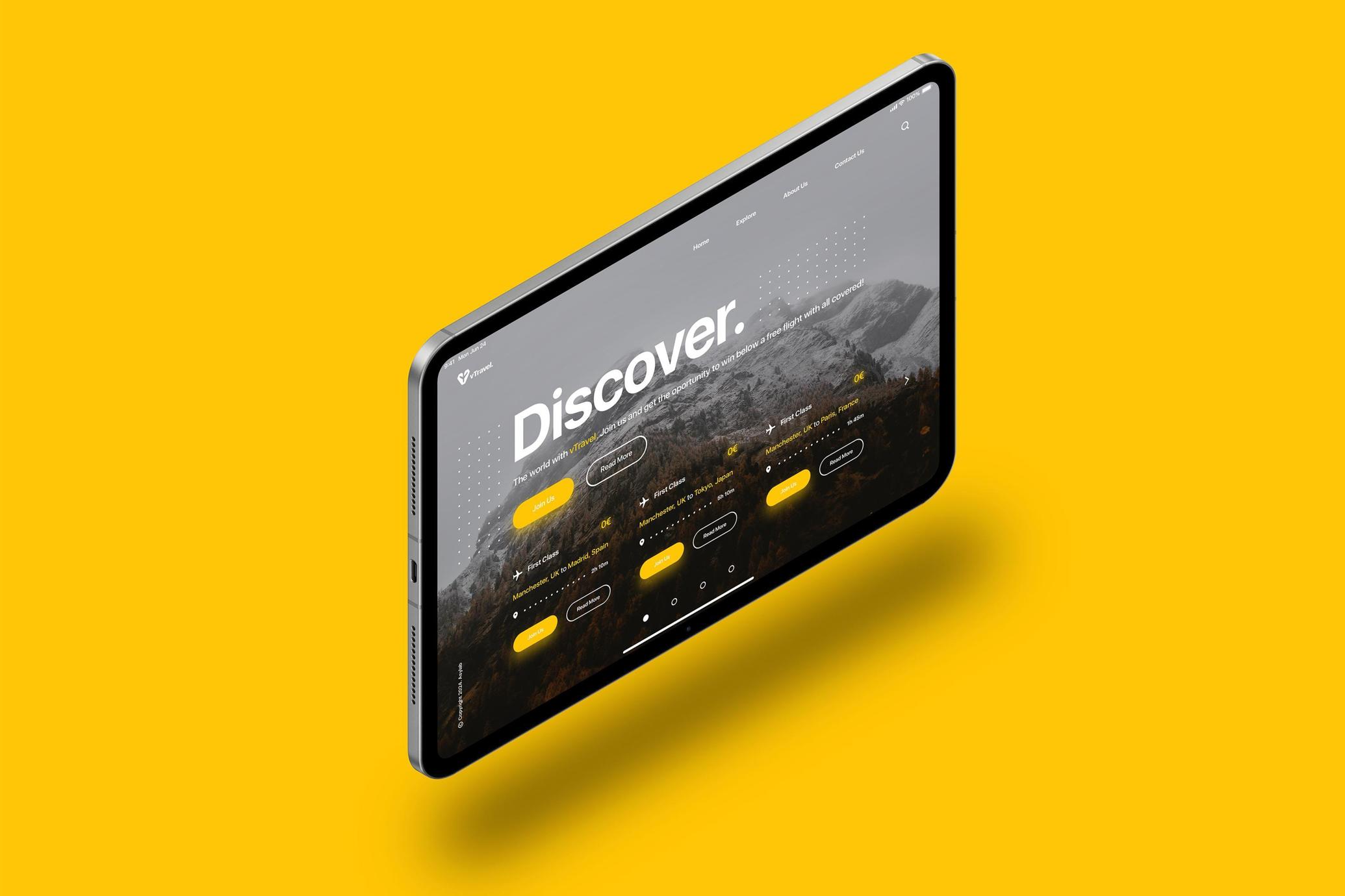 iPad Pro 11 Mockup Isometric Stand