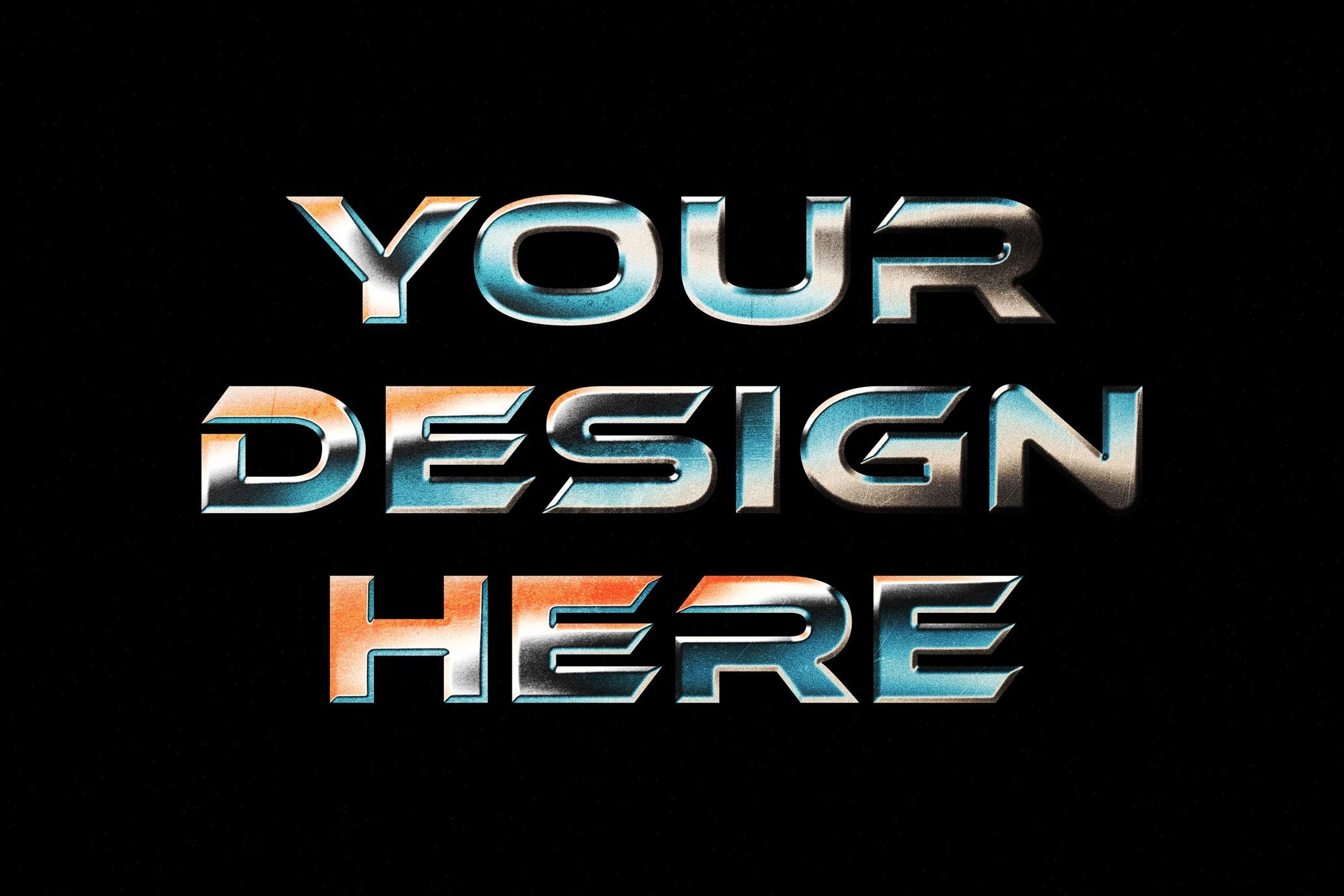Retro Chrome Logo Effect