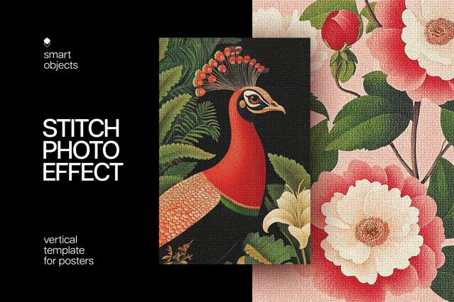 Embroidery Stitch Poster Effect