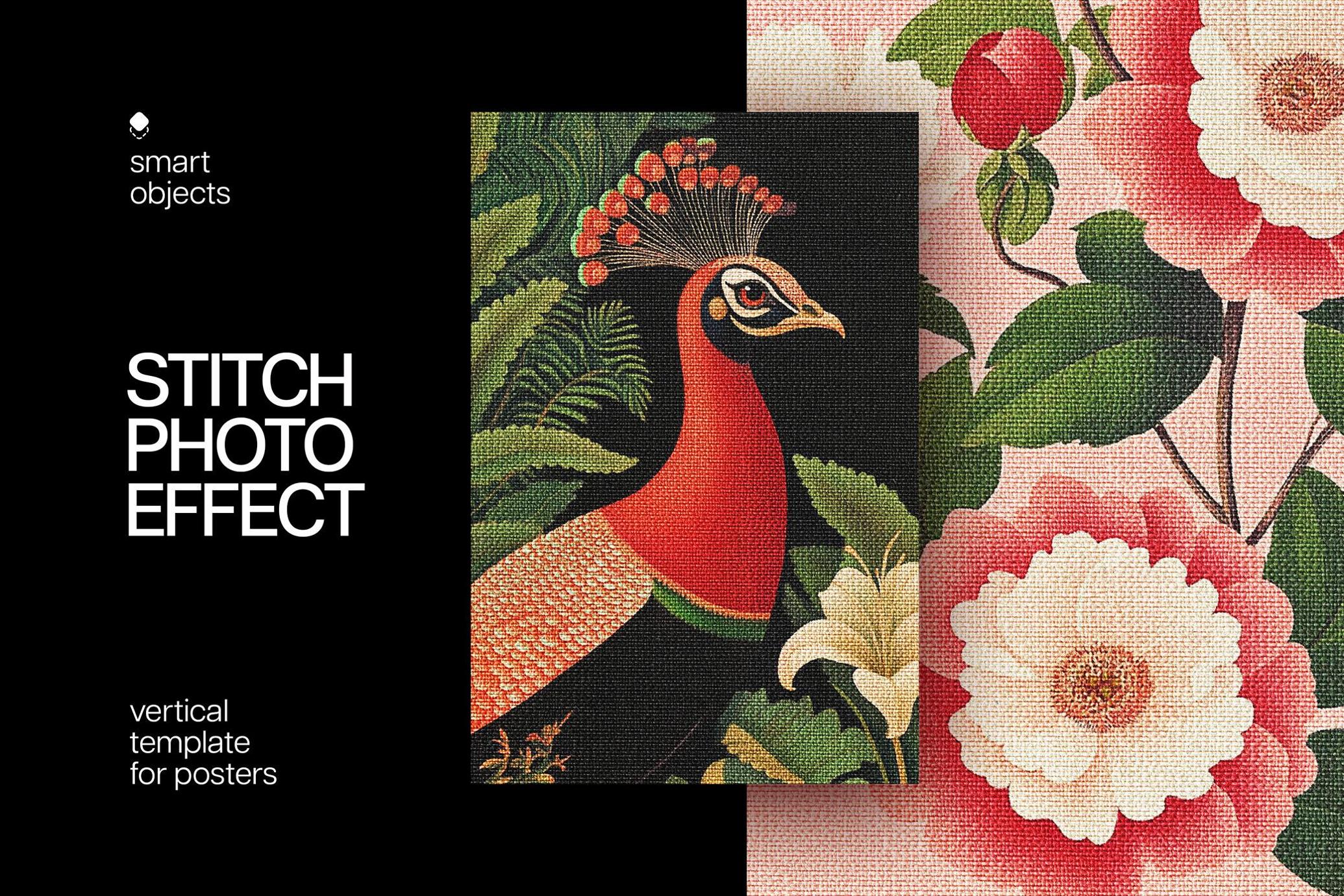 Embroidery Stitch Poster Effect