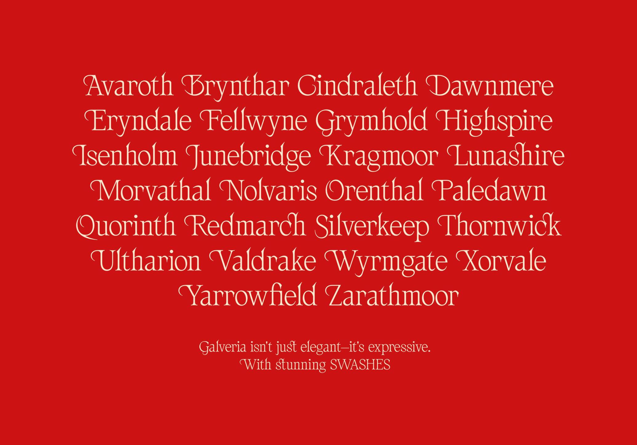 AV Galveria — Display Serif Font