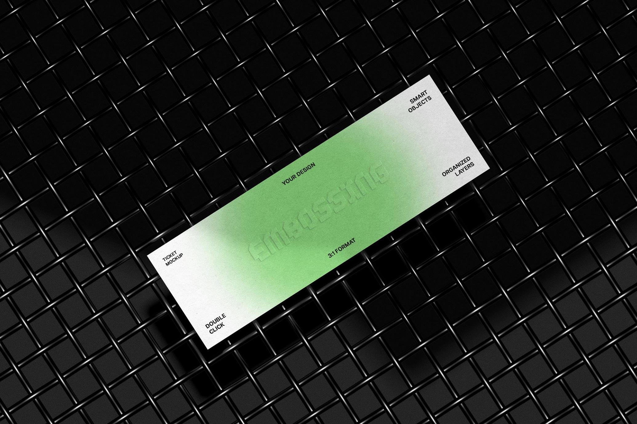 Metal Mesh 3:1 Ticket Mockup