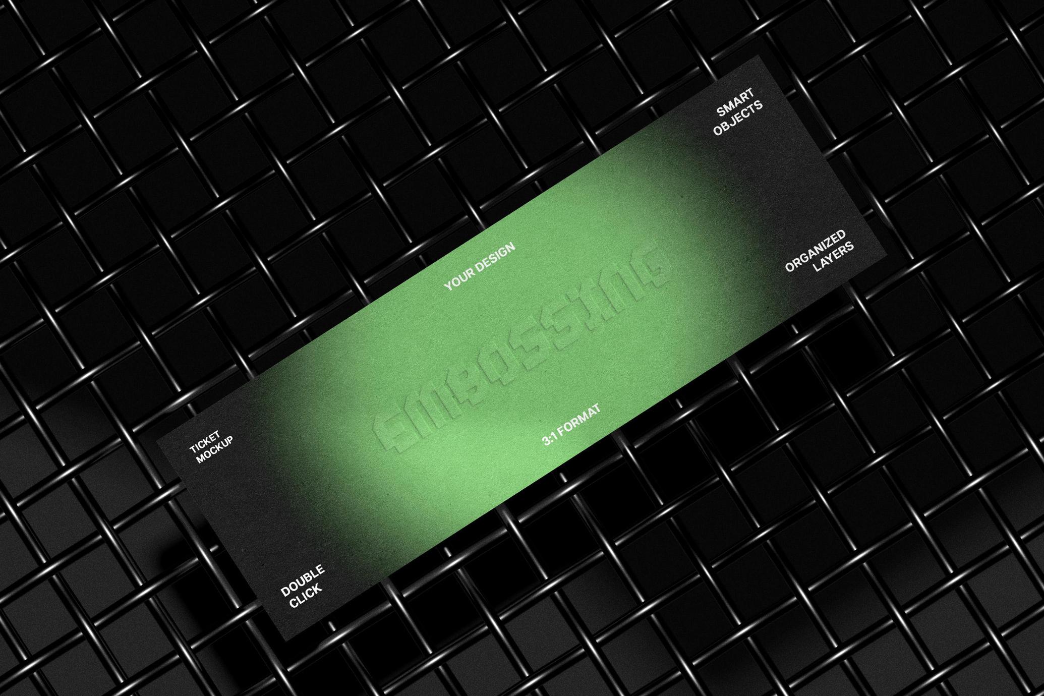 Metal Mesh 3:1 Ticket Mockup