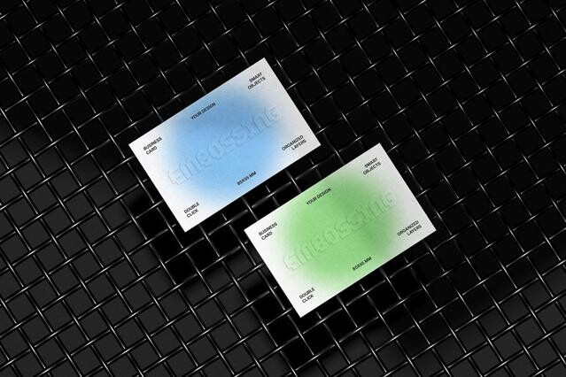 Double 85x55mm Business Cards Mockup