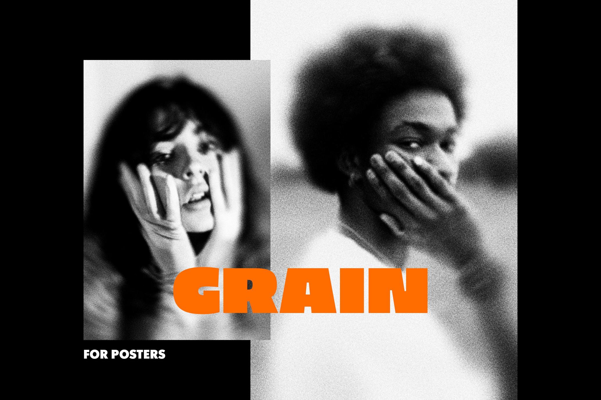 Monochrome Grain Poster Effect