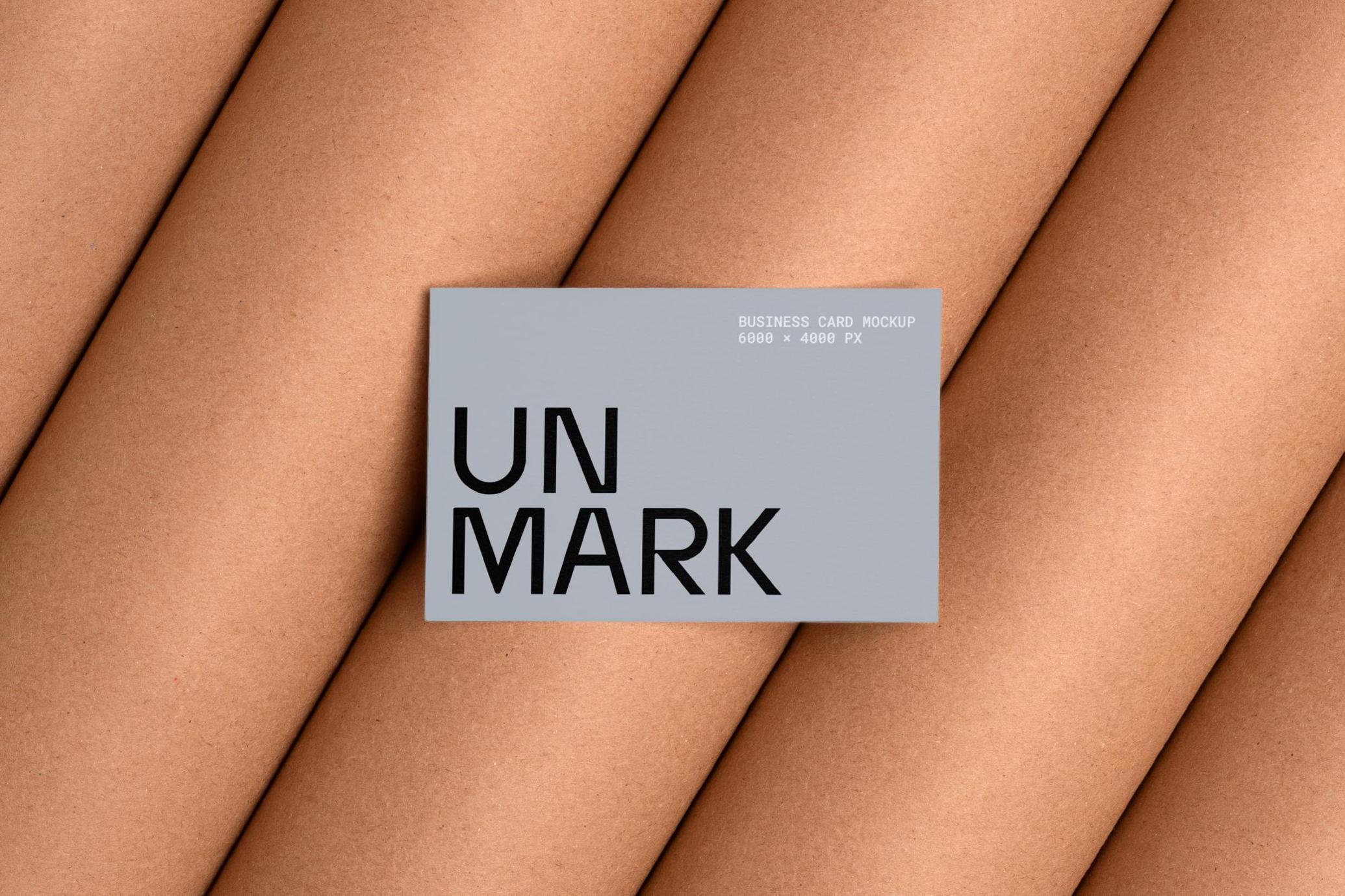 Business Card Mockup on Kraft Paper Tubes