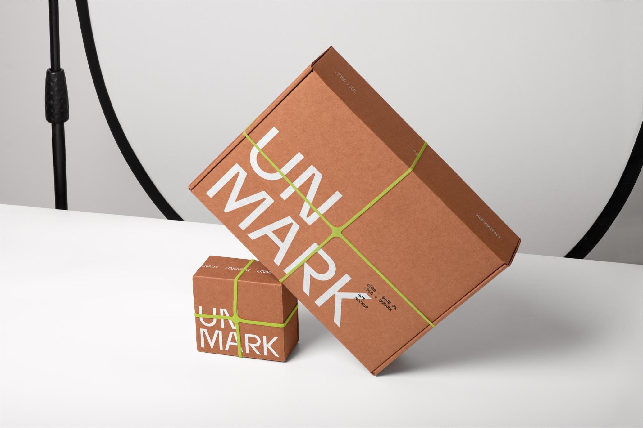 Cardboard Boxes Mockup