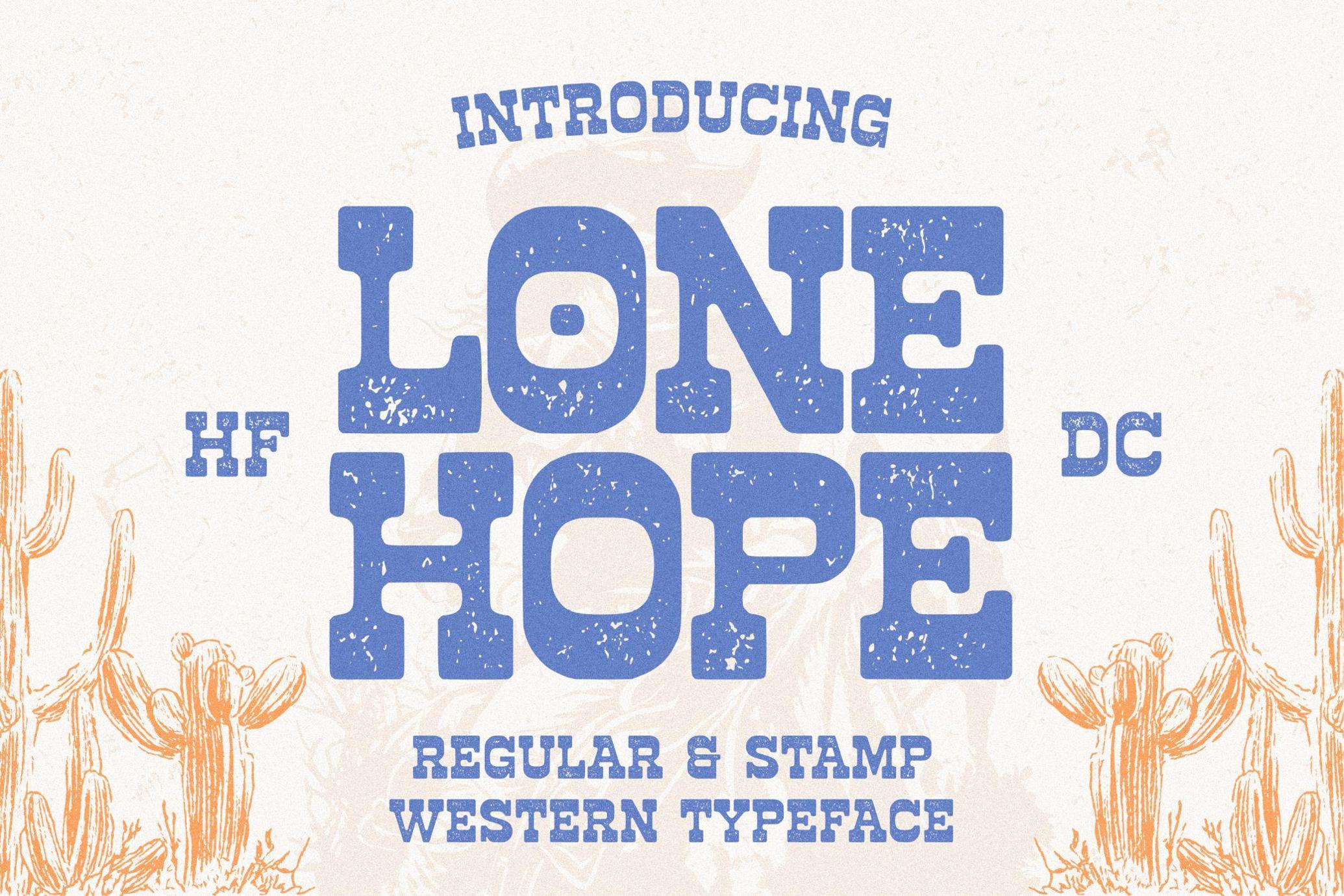 HF Lonehope - Western Slab Serif Display Font