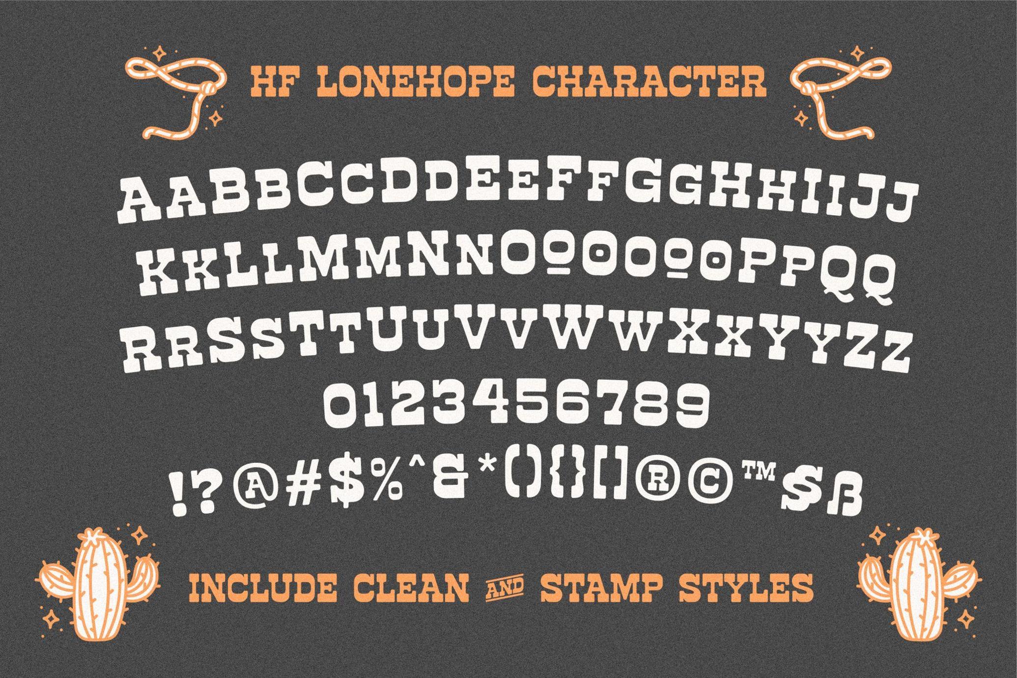 HF Lonehope - Western Slab Serif Display Font
