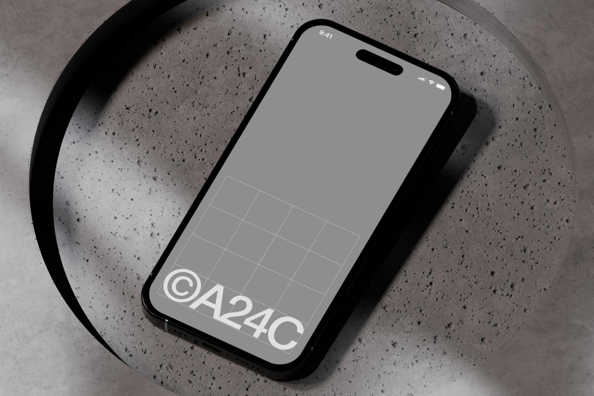 iPhone 16 Mockup on Concrete