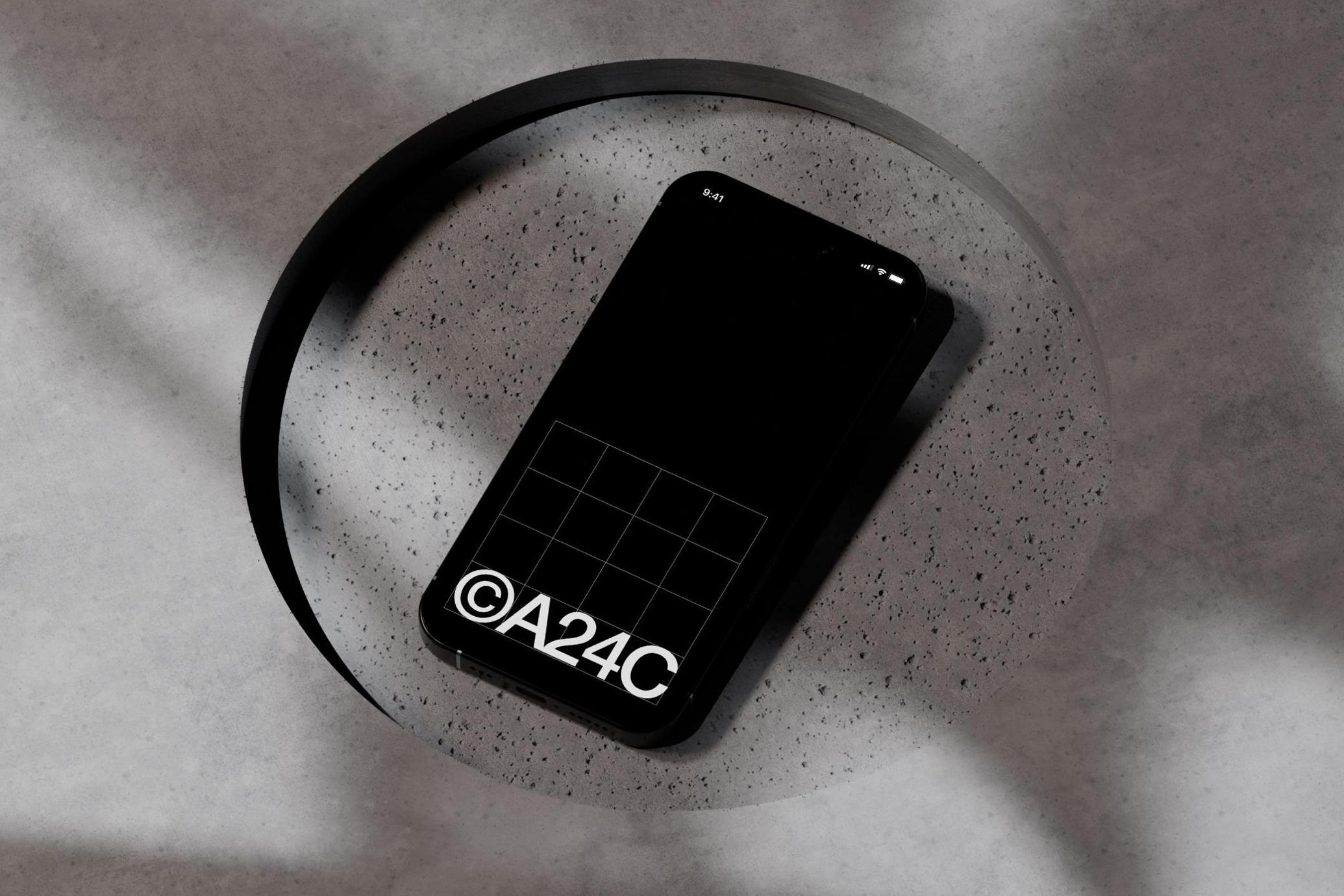 iPhone 16 Mockup on Concrete