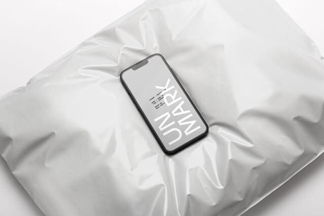 iPhone Mockup on Plastic Package
