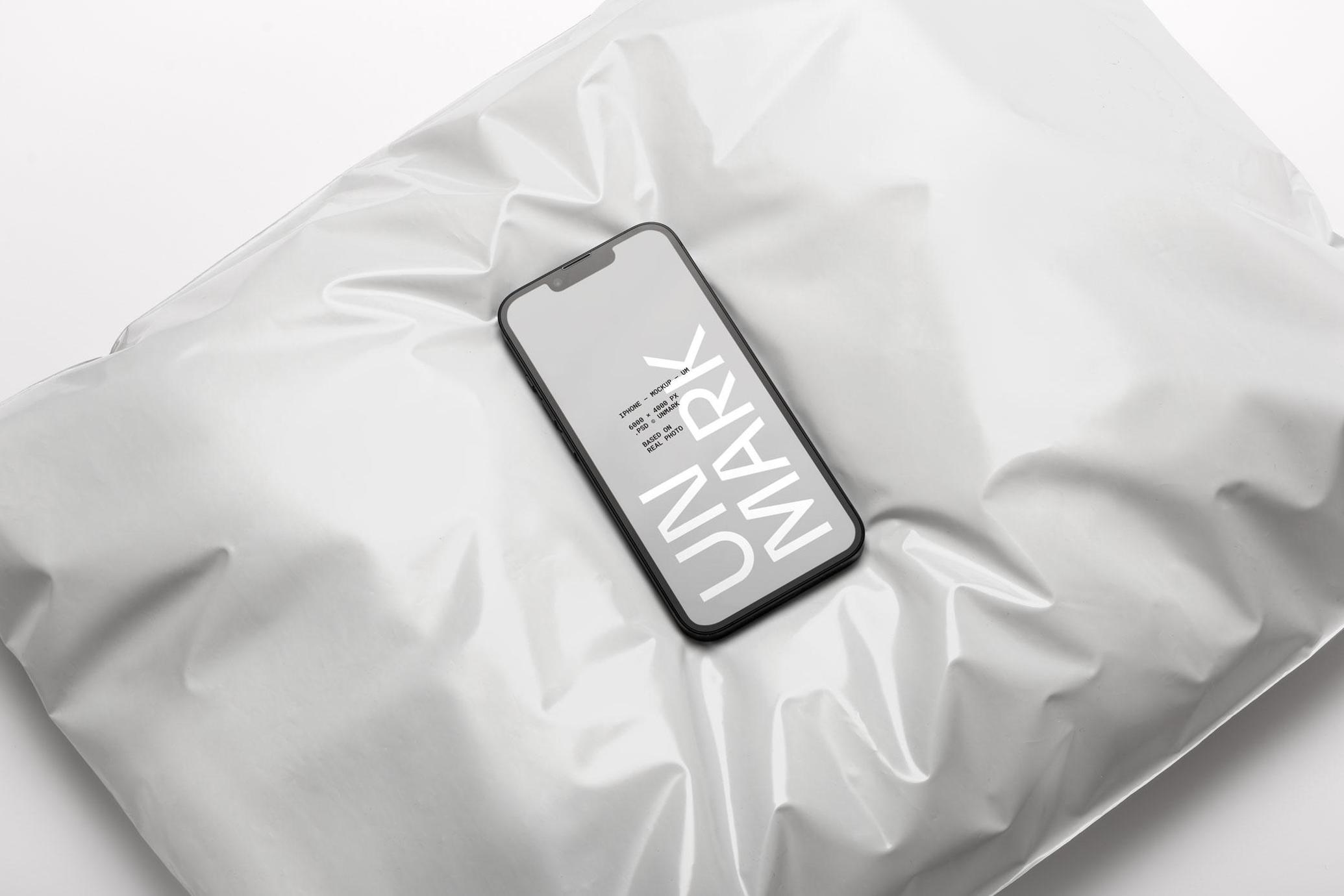 iPhone Mockup on Plastic Package