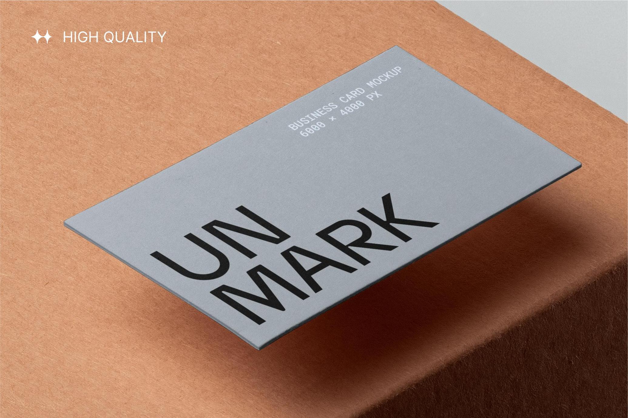 Business Card Mockup on Cardboard Box